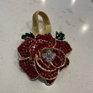 Tieks specialty gold and red rhinestone rose topper